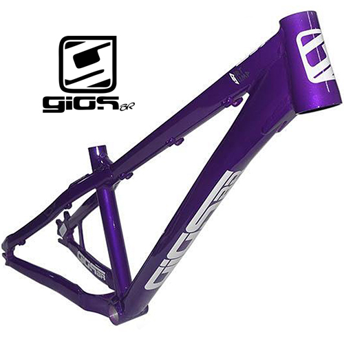 Quadro Gios Dj 26x13,5 roxo escrito em branco De Bike De Aluminio Mtb Grau Passeio