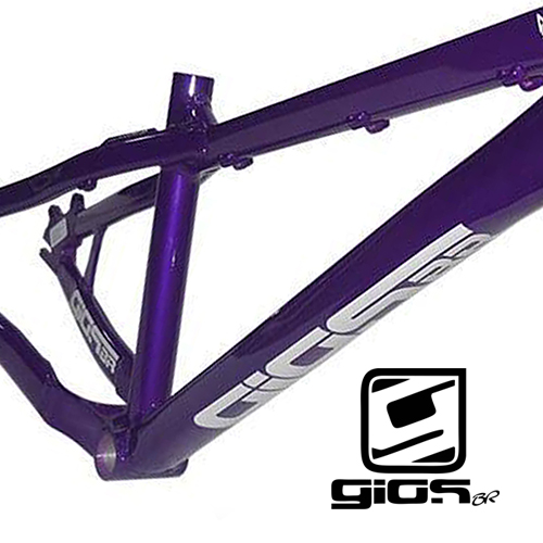 Quadro Gios Dj 26x13,5 roxo escrito em branco De Bike De Aluminio Mtb Grau Passeio - Imagem 3
