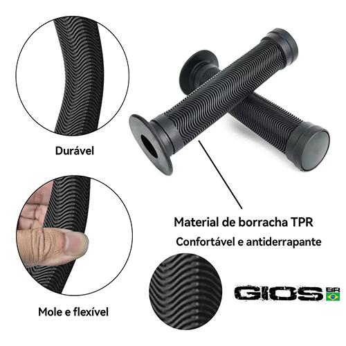 Manopla Gios BMX GI-075A Preta - Imagem 3