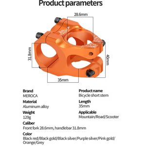 Mesa 31.8x35 Meroca Laranja alumínio CNC 129g