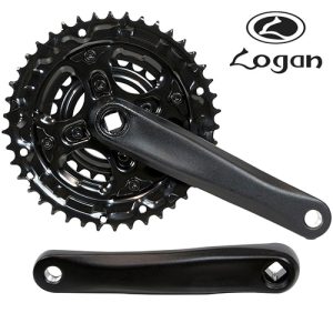 Pedivela Logan 24/34/42 dentes MTB Alumínio cor preto